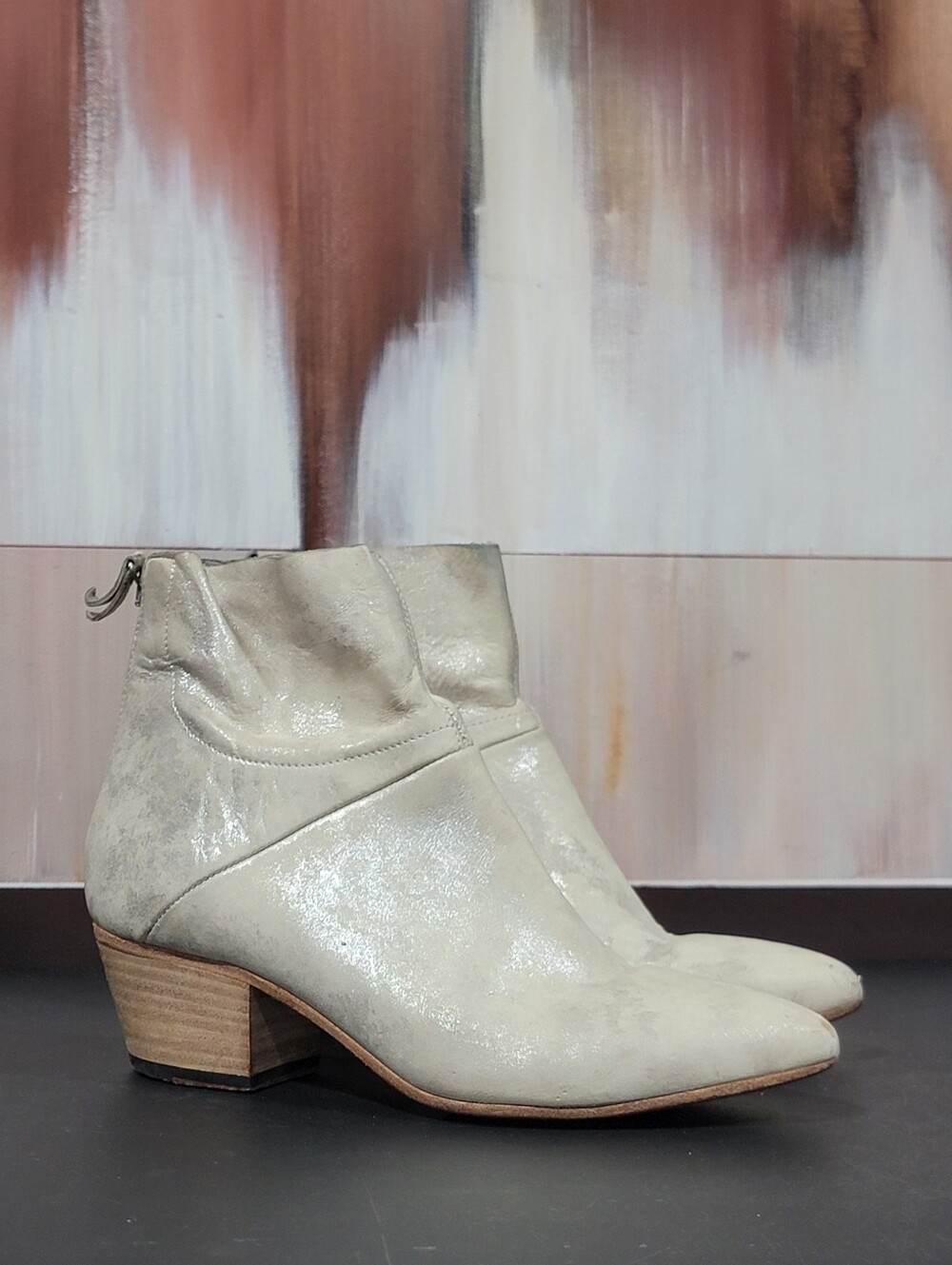 Vic Matie Women Leather Ankle Boots Size 35 Boho Retro